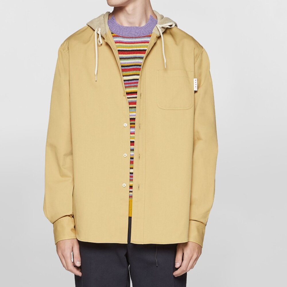 BNWT SS21 MARNI HOODED COTTON GABARDINE SHIRT JACKET 54